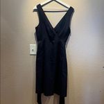 J.Crew  Women’s V Neck Zip Back Cotton Dress Size 10 Navy Blue Photo 1