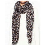 Michael Kors Women's Leopard Print Scarf One Size Brown Black Photo 2