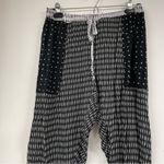 Hatch Anthropologie Black & White Mixed Print Womens Jogger Pants 2 Lightweight Photo 1
