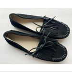 Karen Millen  • Black Suede Fringe Moccasins Photo 13