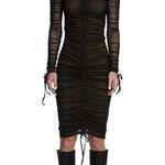 Poster Girl NWT Dollskill Swipe Left Mesh Midi Dress Black Sz L Photo 0