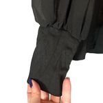 Lascana Black Long Sheer Chiffon Puff Sleeve Crew Neck Blouse Women Sz L Size L Photo 2