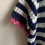 Kate Spade  Bauble Short Sleeve Sweater (Sz XXL) Apricot Cream Crochet Stripes Photo 6