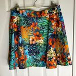 Blue and Orange Skater Mini Skirt Resort Wear Made in Brazil Size 10 Photo 0