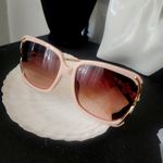 Blush Pink Cut Out Fashion Sunglasses with Accent Arms NWT Photo 0