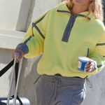 Free People Mountain High Half Zip Fleece Size xs Sour Citrus Combo Yellow Photo 0