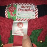 Christmas Womens Crazy Great ELF Holiday Sweater Sz M With Gift Boribbon New G5 Black Size M Photo 3