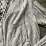 Free People Cream Button Down Shirt with Lace Accents Photo 3
