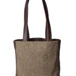 Coach Vintage  Bleeker Brown Tweed Herringbone and Leather Tote Shoulder Bag 9961 Photo 3