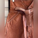 MOTHER Faux Leather Beige High Waisted Shorts Size undefined Photo 4