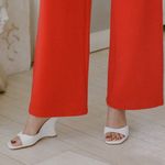 MARYAM NASSIR ZADEH Lido Wedge Open Toe Heels White Pearl Mule size 38.5 7.5 8 Photo 2