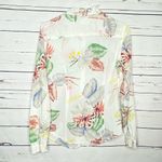 Levi's Levi’s White Floral Button Up Shirt Top Women’s Size Medium Tailored Fit Summer Photo 4