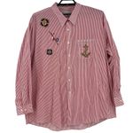 Mili Designs Nautical Button Up Womens Top Sz 3X Preppy Stripe Resort Sequin Red Photo 0