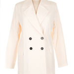 Alice + Olivia  Cream Double-Breasted Blazer Photo 0