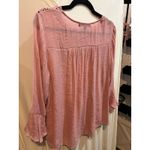 Olive Hill Women's Crochet Trim‎ Top Blouse Long Sleeve Pink Size Small Photo 5