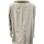Handmade Grooved Ivory Sheared Mink Sections Fur Jacket with Rabbit Collar Tie Belt MED Photo 9