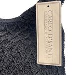 NWT Carlo D’Santi Black Woven Shoulder Bag w/ Coin Purse Crochet Look Tote NEW Photo 5