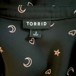 Torrid  Black Blouse with Pink Hearts and Crescent Moons Size 2X Photo 3