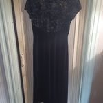 My Michelle  Dress Womens Black Witchy Goth Whimsigoth Maxi Velour Sheer Sz 13 14 Photo 4