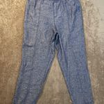 Old Navy  Pants Womens Medium Linen Chambray Blue Pull On Tapered Ankle Pockets Photo 1