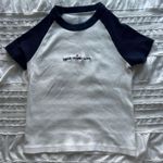 Brandy Melville  New York City Baby tee white/ navy  Photo 0