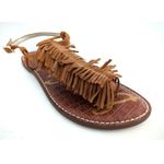 Sam Edelman Womens  Gela-Brown Suede Fringe Sandals Flat Thongs Boho - Sz 9.5 Photo 0