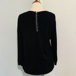 Philosophy Republic Clothing Black Long Sleeve Crew Neck Zip Back Sweater Top L Size L Photo 5