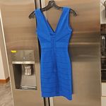 Herve Leger ππ V-neck Mini Bandage Dress ~ Bright Blue XS NWT Photo 9