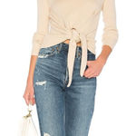 Lovers + Friends  Skye neutral front tie ribbed knit sweater women’s size XL Photo 0