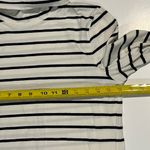 Talbots White and Blue Fitted Ribbed Long Sleeve Tee Photo 3