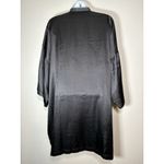 Victoria's Secret  Black Satin Midi Robe Quiet Luxury Feminine Coquette One Size Photo 5