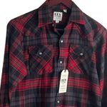 Ely Cattleman Women Flannel Top S Red Long Sleeve Pearl Snap Closure Western NEW Photo 6