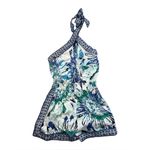 Poupette St. Barth NWT  Isabelle Viscose Satin Short Jumpsuit | Blue Marguerite S Photo 2