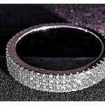 Boutique NEW 14k Gold Plated S925 Triple Row Eternity Round Diamond Wedding Ring, Size 7 Photo 7