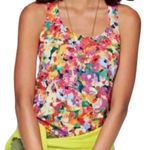 CAbi All Over Floral Watercolor Luisa Racerback Round Neck Tank Top Size Small Photo 0