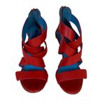 RALPH LAUREN COLLECTION PURPLE LABEL RED LEATHER STRAPPY HEELS (37.5B) Size 6.5 Photo 4