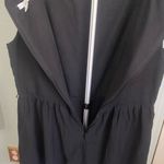 New York & Co. Fit & Flare Black Dress sleeveless with embroidered White Hem Size 14  Great dress for a party or can wear it for office meeting attire.  Photo 5