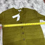 525 America  Texture Stripe Cardigan Sweater green button front vneck size XS NWT Photo 5