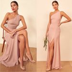 Reformation  Evelyn One Shoulder Long Blush Pink Maxi Dress with Front Slit | 2 Photo 1
