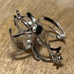 Sterling Silver Floral Cluster Saltwater Cultured White Pearls  Brooch Photo 6