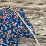 Pleione Women's Floral Blouse Top Shirt Blue S SM Small Short Puff Sleeve Light Photo 11