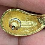 Givenchy Vintage Signed Brushed Gold-tone Black Teardrop Dangle Earrings 10.6g Photo 12