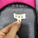 POL Blue Denim Corduroy Distressed Star Oversized Boho Western Jean Jacket S Photo 2