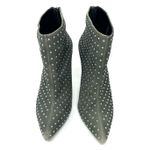 Raye  Size 7.5 Boots Gray Rhinestone‎ Studded 4" Heel Back Zip Bootie Pointed Toe Photo 1