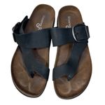 Mountain Sole Leather Sandal Black Toe Loop Silver Buckle Size 8 (READ) Photo 2