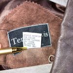 VTG Terry Lewis Leather Suede Jacket Women Large Button Front Classic Luxuries Brown Photo 4