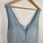 Cloth & Stone Womens Chambray Jumpsuit Size S Blue Tencel V Neck Capri Summer Photo 5
