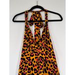 Maaji Womens Dress Orange Maxi Leopard Halter V Neck Sleeveless A Line Boho XS Photo 6