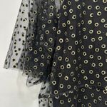 Modcloth Shimmer Swish Midi Dress Large Black Gold Sparkly Sheer Short Sleeve Photo 8