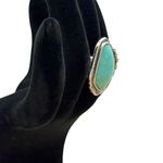 Turquoise Stone Stretch Ring Silver Photo 4